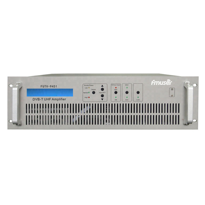 FMUSER FUTV-9451 indoor (100Watt) UHF MUDS Broadband HD SD MPEG2 4 H.264 DVB-T DVB-C DTMB TV broadcast Transmitter MFN 10w amplifier